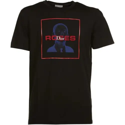 DIOR T Shirts Men's Black Crew Neck
