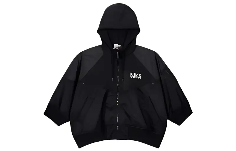 Nike X Sacai Women'ss Full Zip Hooded Jacket Black