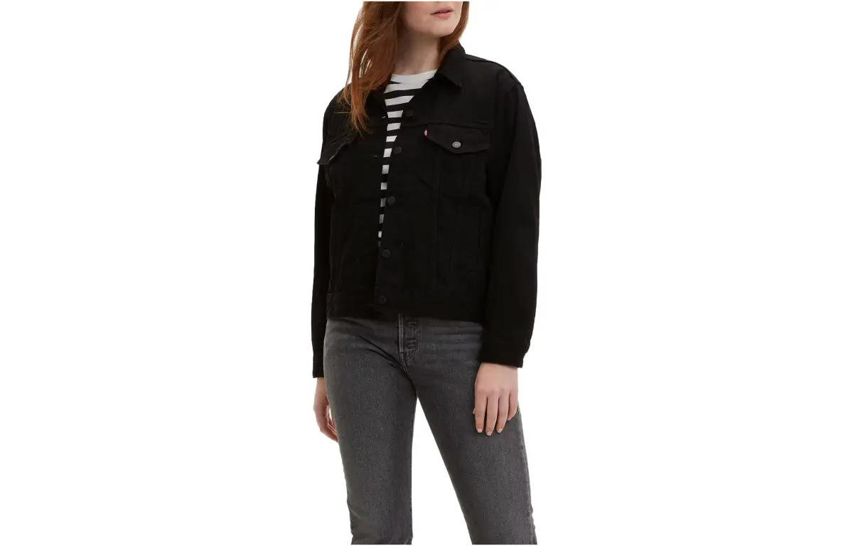Levi's Denim Jackets Women's Black Lapel Moderate