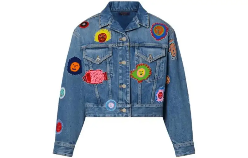 LOUIS VUITTON x Yayoi Kusama Cropped Coat Women's Blue