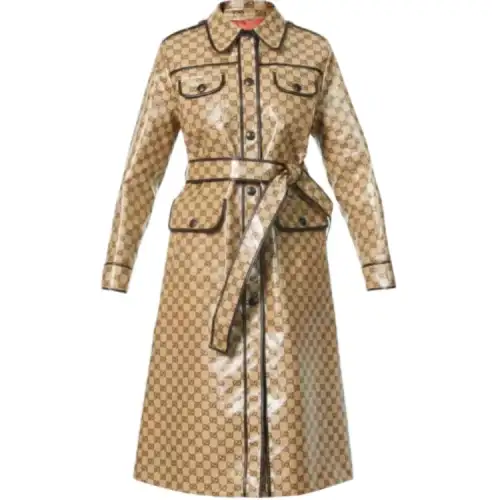 GUCCI Coats Women's Brown Lapel Moderate