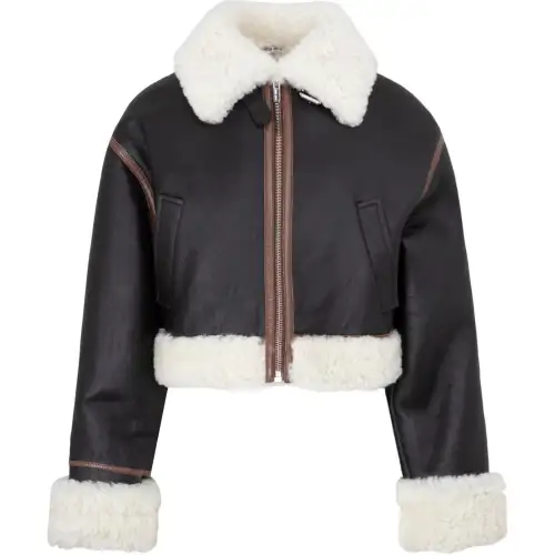 MIU MIU Furs Women's Black Lapel Moderate