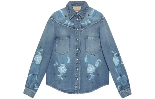 GUCCI Lovelight Series FW22 Denim Jacket Women's Blue