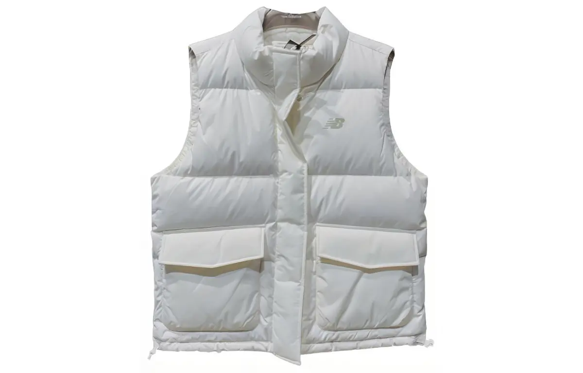 New Balance Sports Life Collection Down Vests Women's White Stand Collar Moderate Other