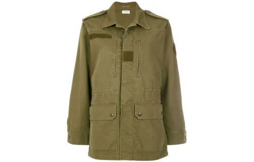 SAINT LAURENT Parka Coat Women's Green