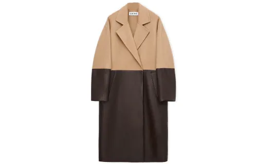 LOEWE Coats Women's Camel Moderate Straight Fit