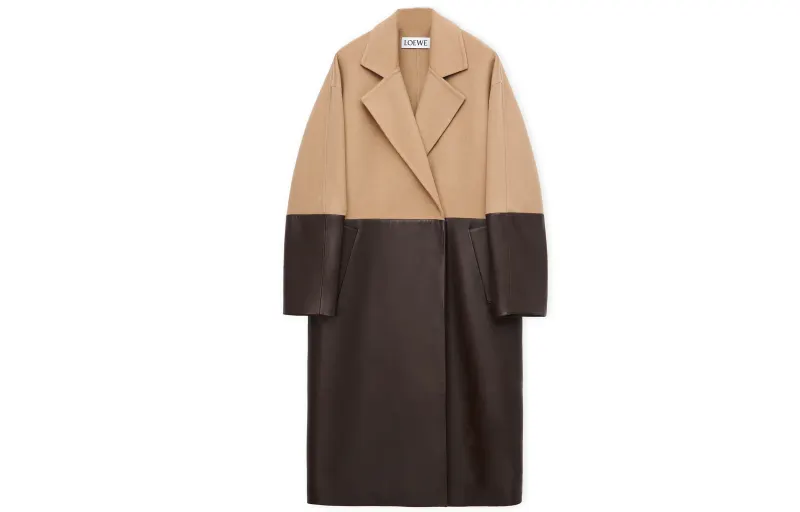 LOEWE Coats Women's Camel Moderate Straight Fit