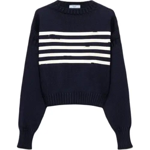 Prada Striped Distressed Jumper