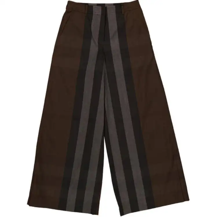 Burberry check-pattern wide-leg trousers