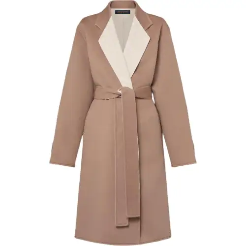 Lv Lapel Collar Wrap Coat