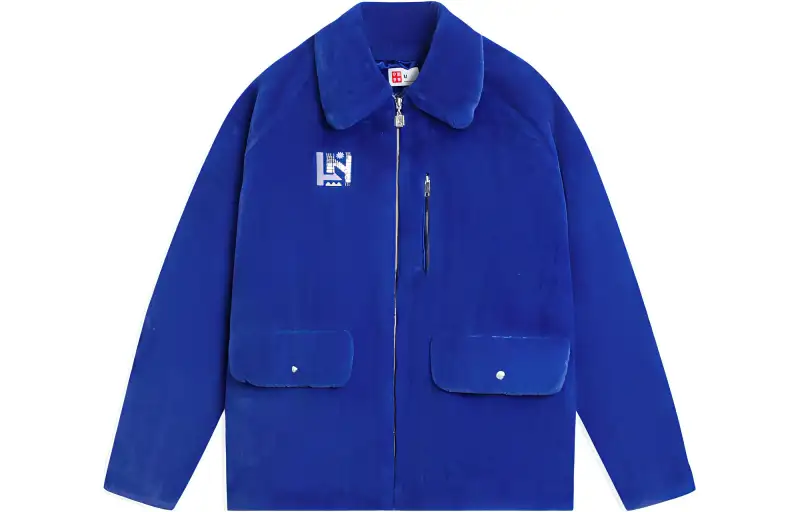 Li Ning Velvet Jackets Women's Bright Blue Lapel Moderate