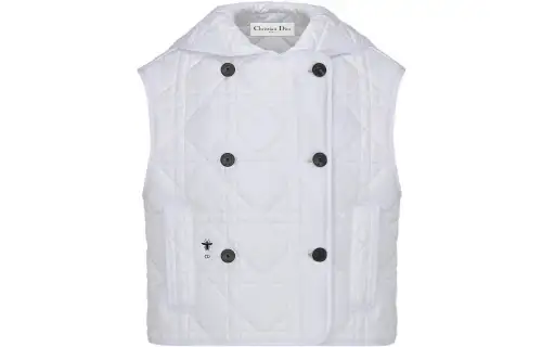DIOR Vests Women's White Lapel Moderate Other