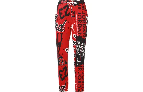 Jordan Knitted Sweatpants Women's Red Moderate Straight Fit Pants