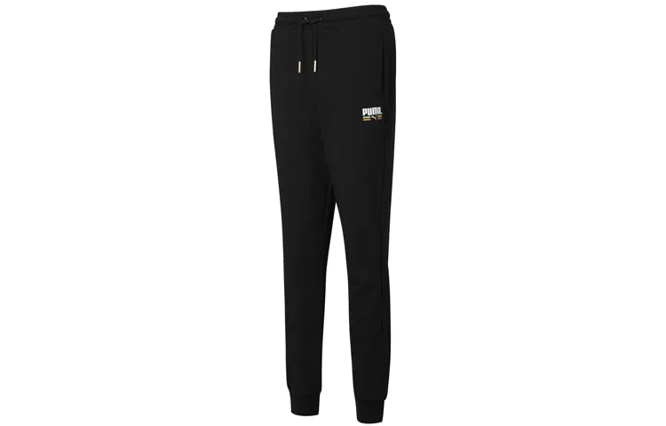 PUMA Knitted Sweatpants Women's Black Moderate Cuffed Pants