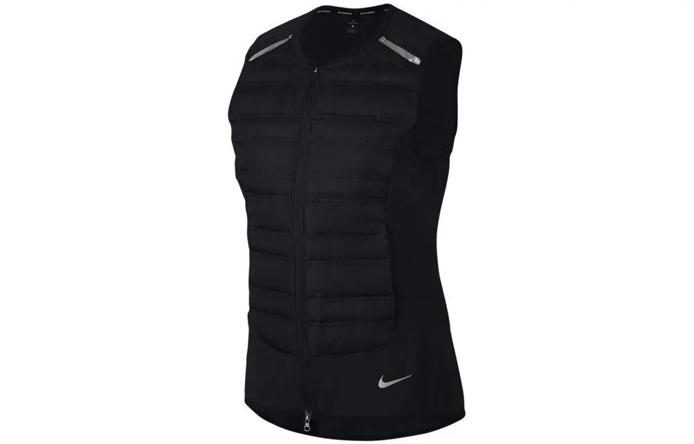 Nike Vests Women's Black Collarless Moderate Nipped-in Waist