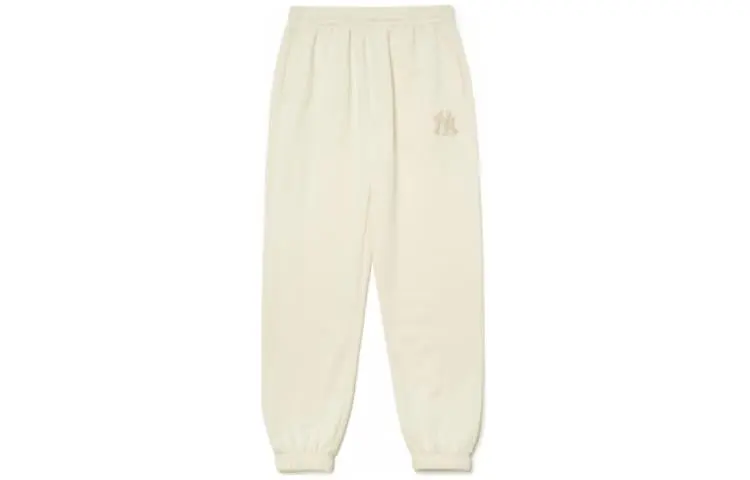 MLB Knitted Sweatpants Women's Cream Moderate Cuffed Pants