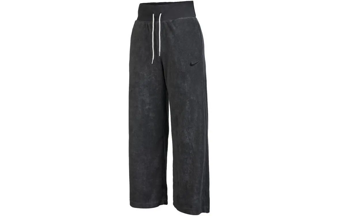 Nike Knitted Sweatpants Women's Black Moderate Wide Leg Pants