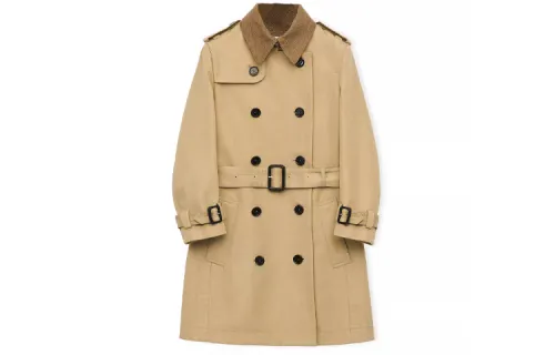 LOEWE Trench Coats Women's Khaki Square Collar Moderate