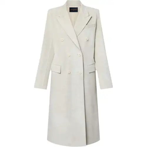 LOUIS VUITTON Double-Breasted Suede Coat