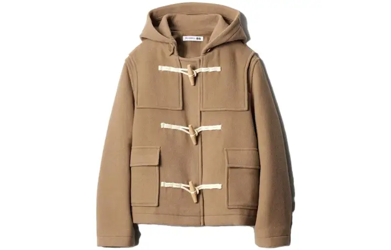 UNIQLO X JW Anderson Uniqlo Jw Anderson Co Branded Series Coats Women's Khaki Hooded Moderate Straight Fit