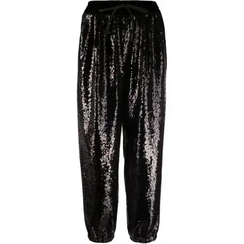 MIU MIU Knitted Sweatpants Women's Black Moderate Straight Fit Pants