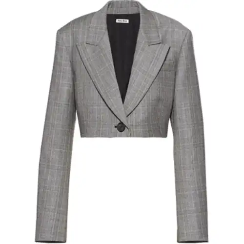 MIU MIU FW21 Cropped Coat Women's Gray