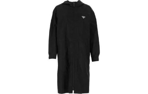 PRADA Parka Coats Women's Black Hooded Moderate