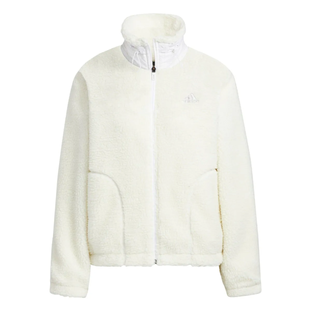 Adidas Velvet Jackets Women's Ecru Stand Collar Moderate