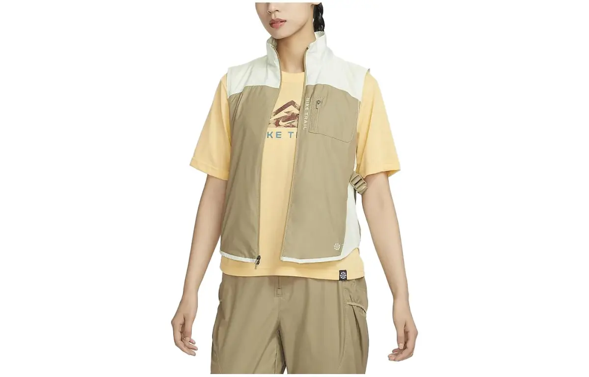 Nike Vests Women's Olive Green Stand Collar Moderate Other