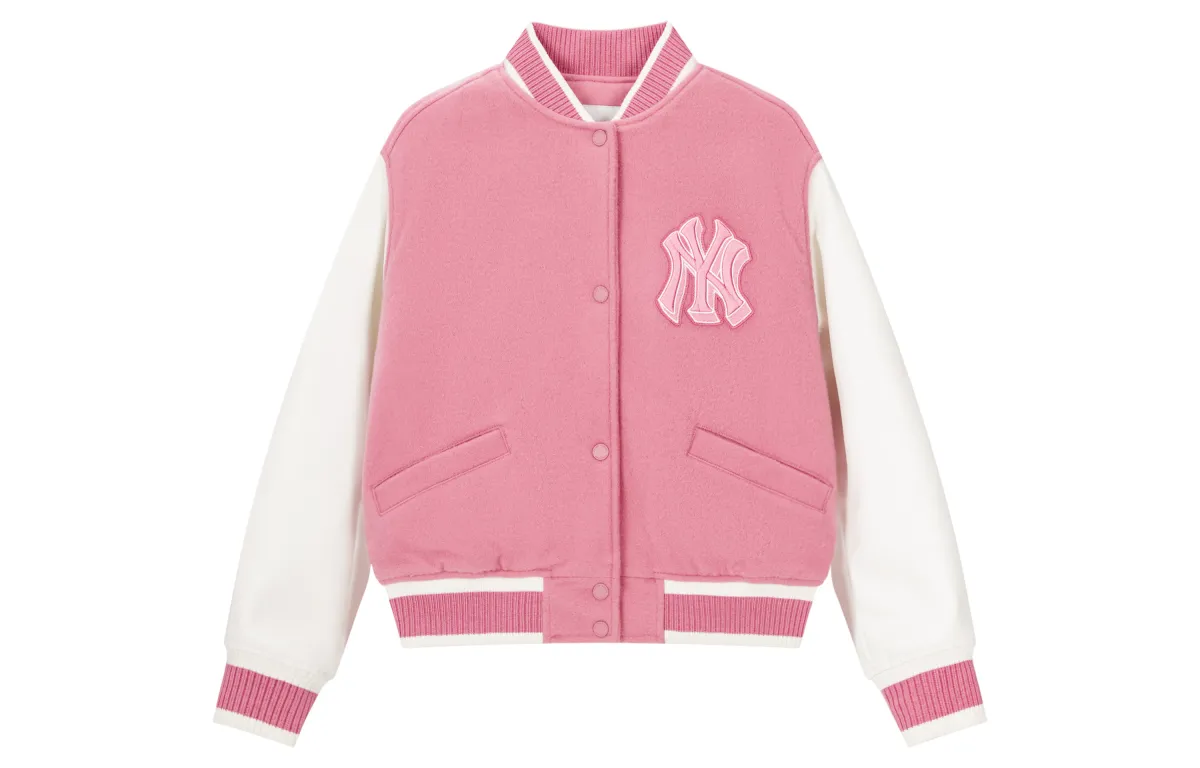MLB Baseball Jackets Women's Pink Crew Neck Moderate
