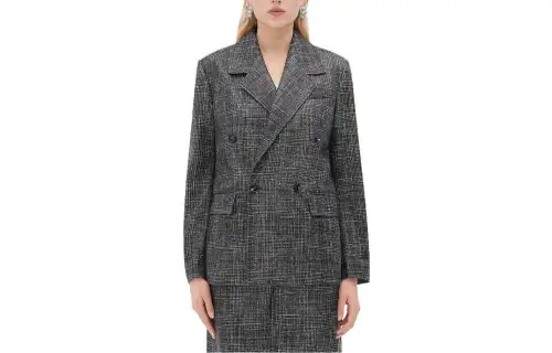 Bottega Veneta Leather Jackets Women's Black Suit Collar Moderate Other