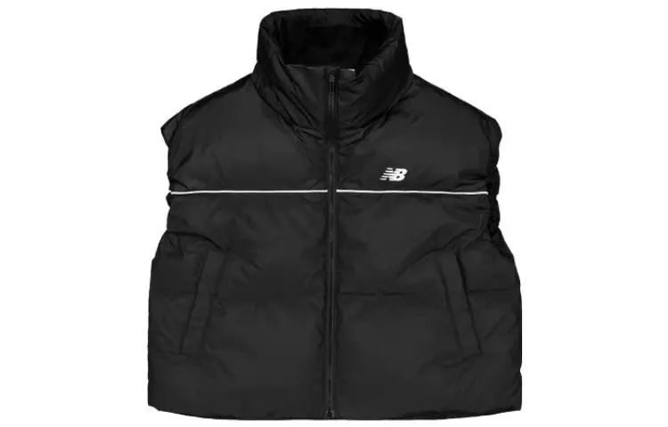 New Balance Down Vests Women's Black Stand Collar Moderate