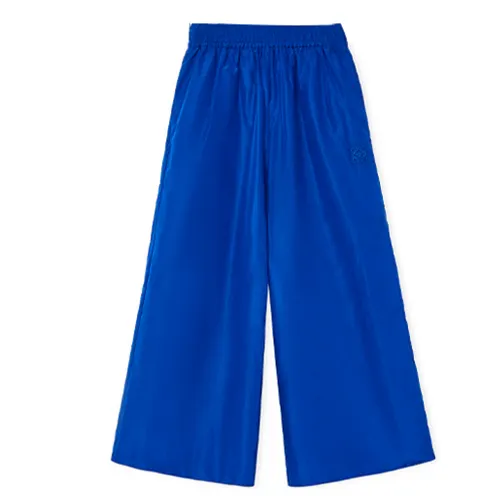 LOEWE Cropped Silk Tracksuit Trousers Blue Klein