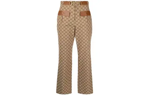 【Previous Season】monogram-pattern straight-leg trousers