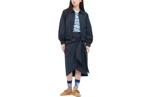 UNIQLO x JW Anderson Uniqlo Jw Anderson Co Branded Series Short Coat Women's Navy Blue