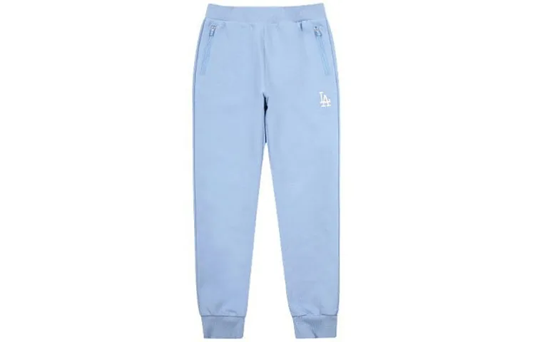 MLB Knitted Sweatpants Women's Blue Moderate Straight Fit Pants