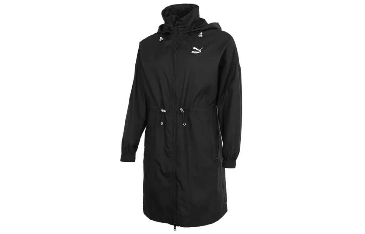 PUMA Trench Coats Women's Black Hooded Moderate