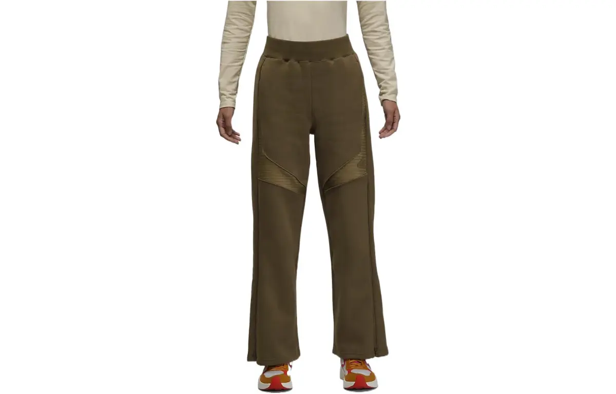 Jordan Knitted Sweatpants Women's Light Olive Moderate Wide Leg Pants