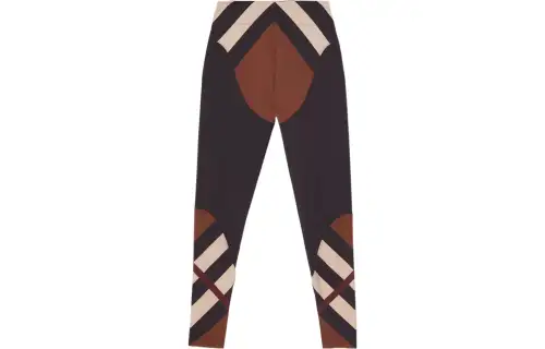 Burberry Chevron Check Print Stretch Leggings 'Dark Birch Brown'