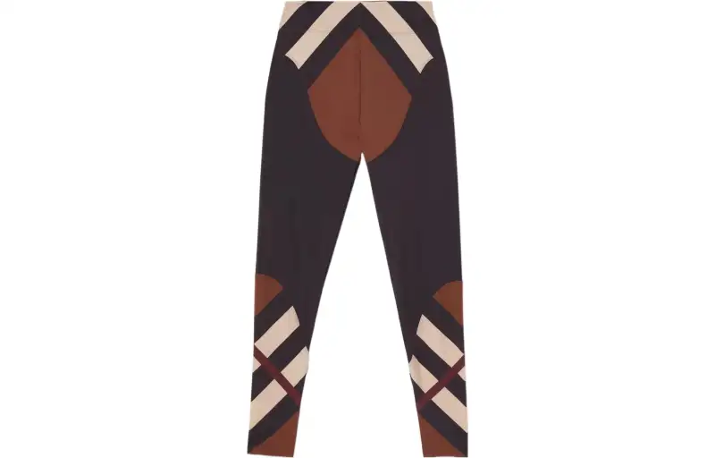 Burberry Chevron Check Print Stretch Leggings 'Dark Birch Brown'