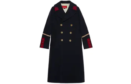 GUCCI Velvet feel Coat Women's Dark Blue