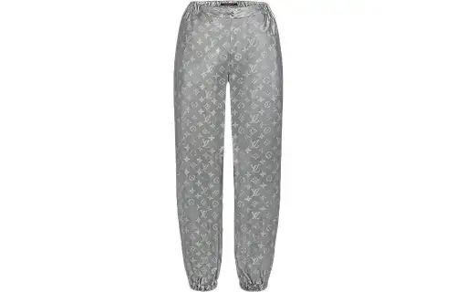 LOUIS VUITTON Knitted Sweatpants Women's Silver