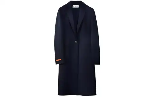 LOEWE Velvet Jackets Women's Marine Blue Suit Collar Moderate