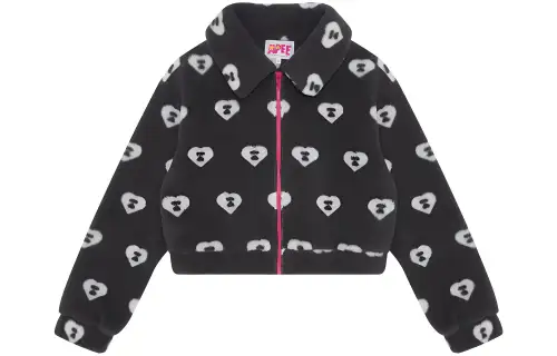 A BATHING APE Bape Velvet Jackets Women's Gray Hooded Moderate