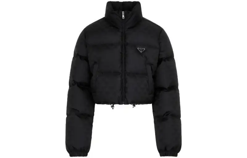 PRADA Cropped Coat Women's Black