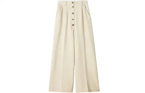 LOEWE Casual Pants Women's Beige Moderate Wide Leg Pants