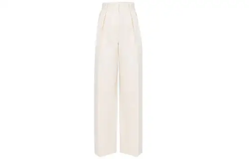 THE ROW Casual Pants Women's White Moderate Straight Fit Pants