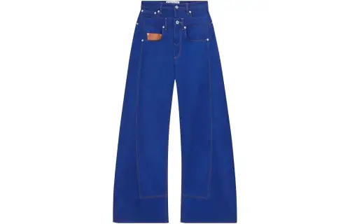 LOEWE Women's Trompe L'Oeil Denim Jeans Bright Blue