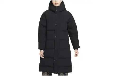 Jordan Puffer Jackets Women's Black Hooded Moderate Puffer Jacket