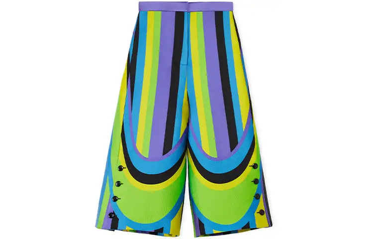 LOEWE Casual Pants Women's Green Moderate Wide Leg Pants